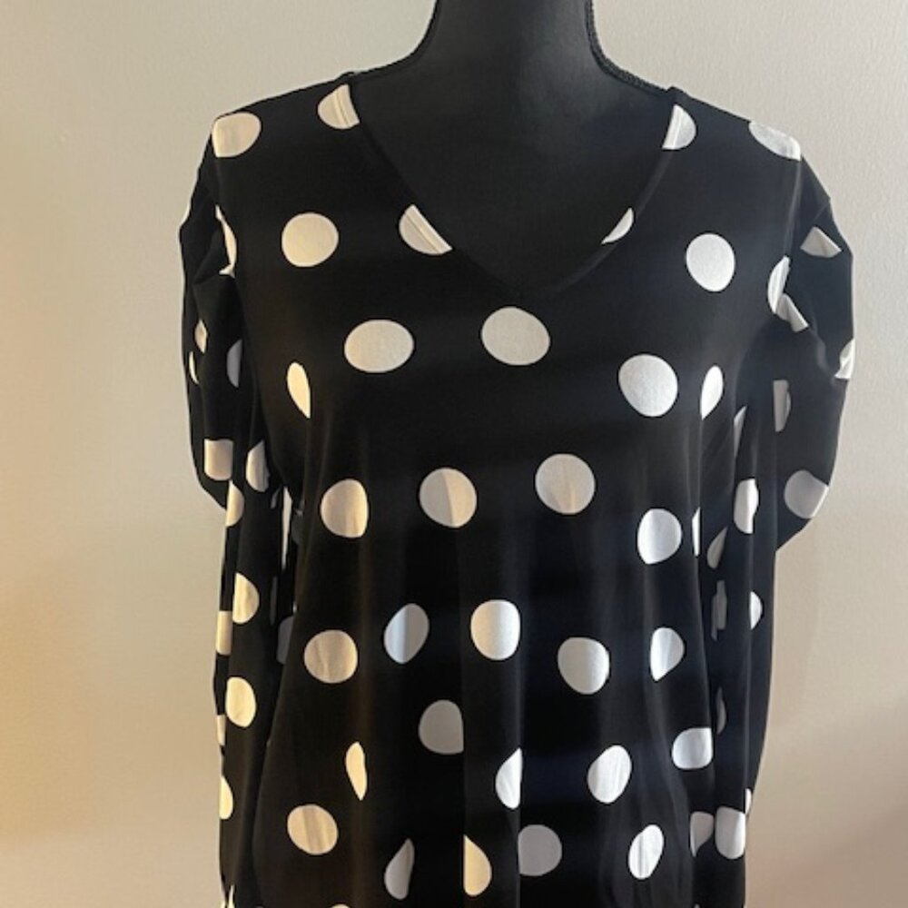 Black and White Polka Dot Blouse